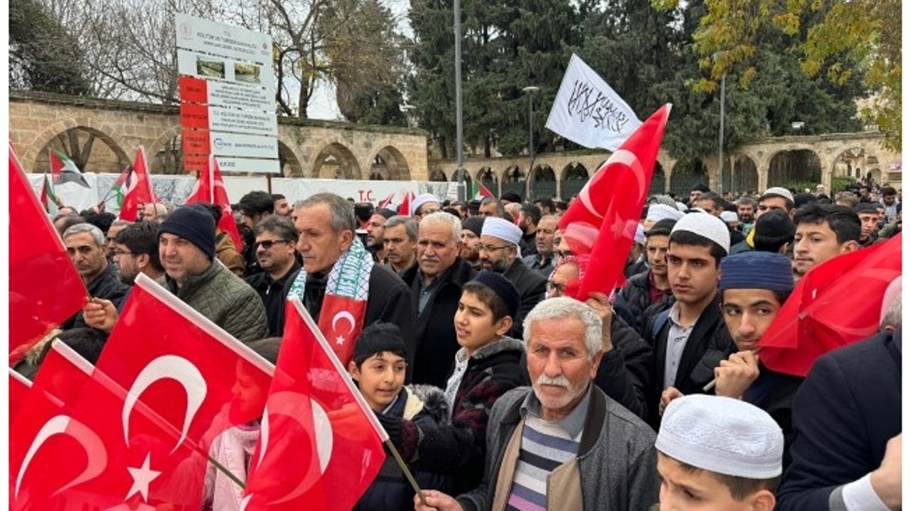 Şanlıurfa'da İsrail'in Gazze saldırıları ile terör örgütü PKK protesto edildi