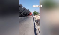 Şanlıurfa'da seyir halindeki otobüs yandı