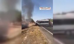 Şanlıurfa'da minibüs ile otomobil çarpıştı: 1 ölü, 14 yaralı