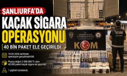 Şanlıurfa’da Kaçak Sigara Operasyonu: 40 Bin Paket Ele Geçirildi