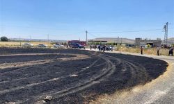 Karaköprü'de 300 dönümlük arpa tarlasında yangın