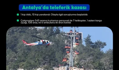 Antalya'daki teleferik kazasında mahsur kalanlar kurtarıldı
