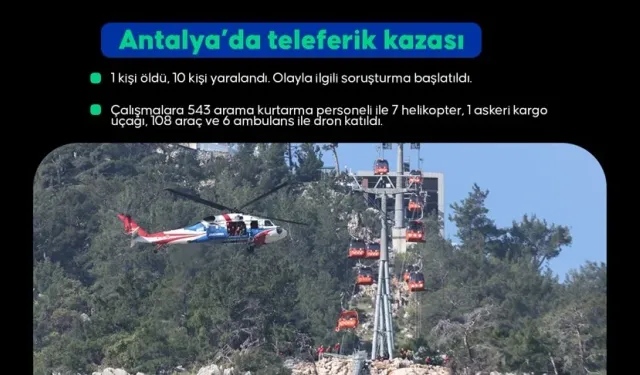 Antalya'daki teleferik kazasında mahsur kalanlar kurtarıldı