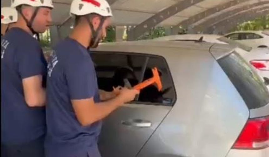 Şanlıurfa'da otomobilde kilitli kalan bebeği itfaiye kurtardı