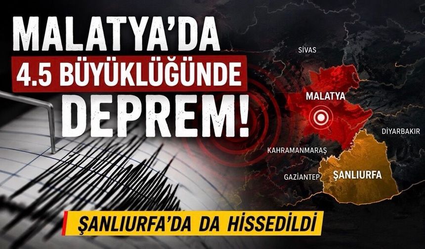 Malatya’da 4.5 Büyüklüğünde Deprem: Şanlıurfa’da da Hissedildi