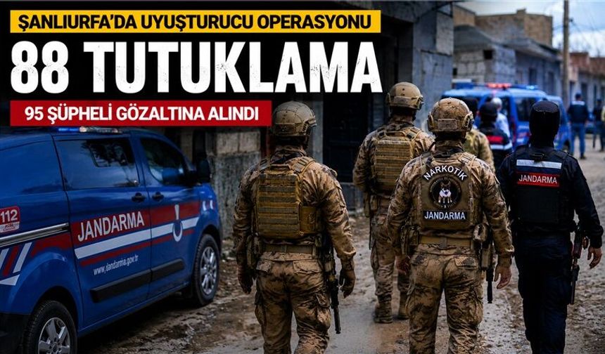 Şanlıurfa'da uyuşturucu operasyonu: 95 gözaltı