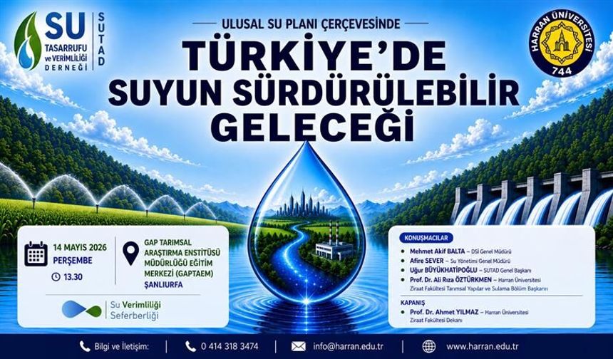 Şanlıurfa’da “Türkiye’de Suyun Sürdürülebilir Geleceği” paneli düzenlenecek