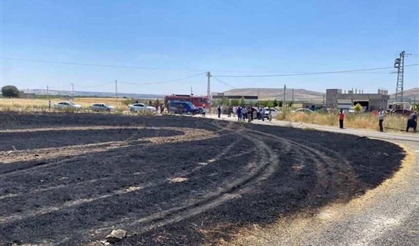Karaköprü'de 300 dönümlük arpa tarlasında yangın
