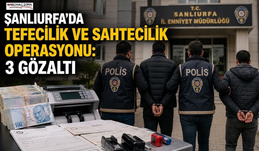 Şanlıurfa'da Tefecilik ve Sahtecilik Operasyonu: 3 Gözaltı