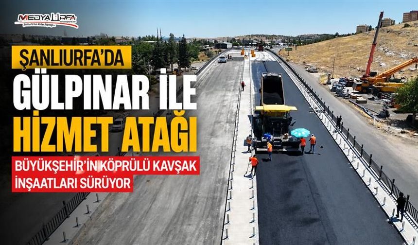 Şanlıurfa’da Evren Sanayi Köprülü Kavşağında Asfalt Serimi Devam Ediyor
