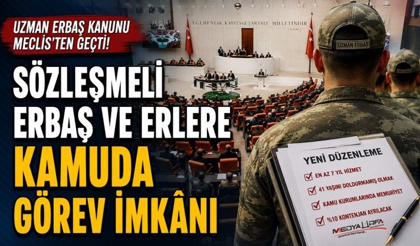 Uzman Erbaş Düzenlemesi TBMM'den Geçti